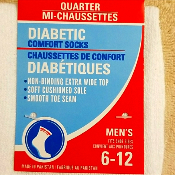 NEW 4 Pair Men's Diabetic Comfort Quarter Socks - Picture 11 of 16